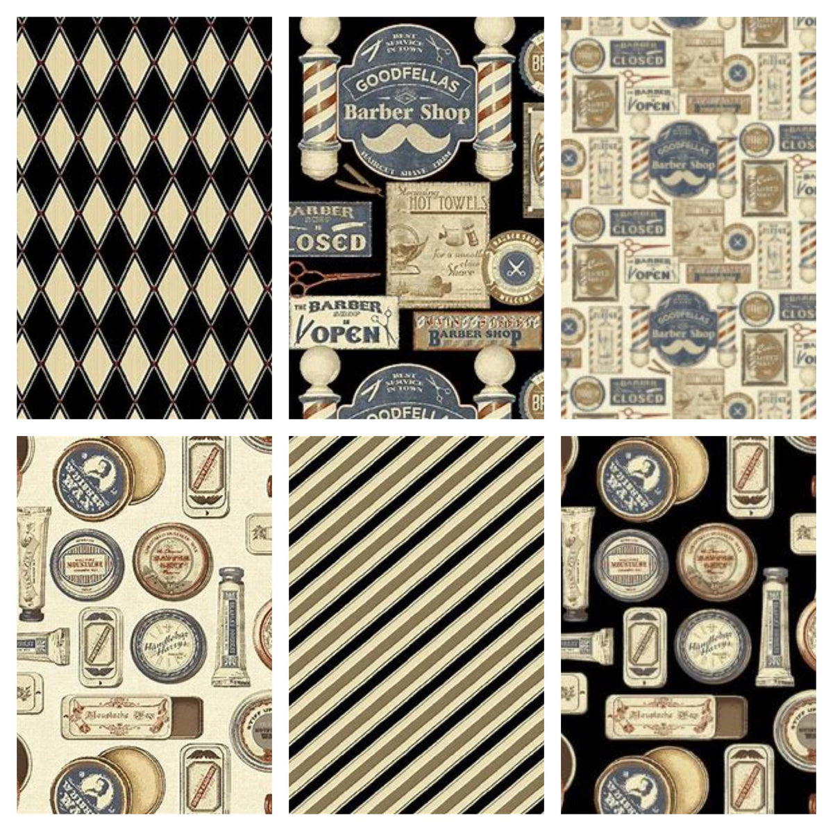 Barber Shop Rose Garden Fabrics