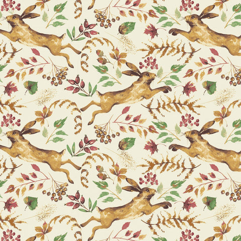 Fables Collection by Laura Ashley for Camelot Fabrics  Cotton Fabric Cream Hare 71180401-2