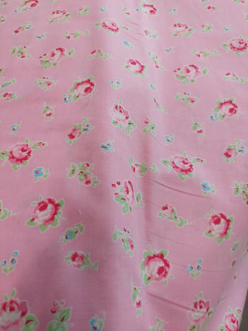 Flower Sugar cotton fabric by Lecien 30843-20 Roses on pink