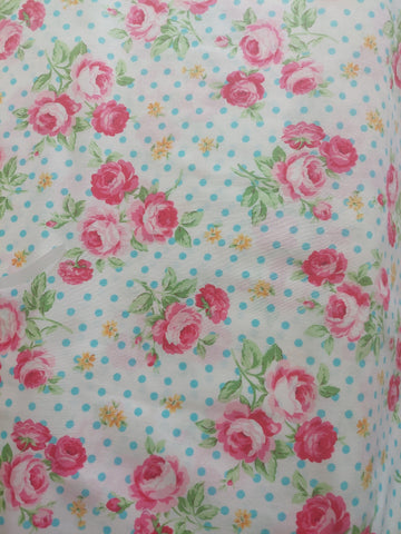 Flower Sugar cotton fabric by Lecien 30747-70 Roses on Cream