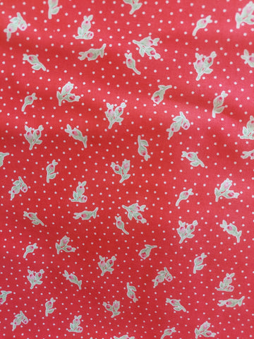 Flower Sugar cotton fabric by Lecien 31271-33 Tiny Flowers on Red