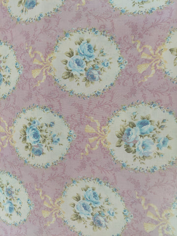 Rococo and Sweet fabric by Lecien 31054-110 Cameos of Roses on Purple