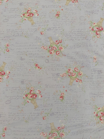 Rococo and Sweet fabric by Lecien 31363-110 Rose Baskets Lavender