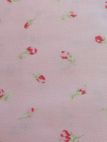 Antique Flower In Pastel by Lecien Cotton Fabric 31423-20 Rosebuds on Pink