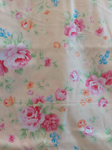 Antique Flower In Pastel by Lecien Cotton Fabric 31420-50 Roses on Yellow