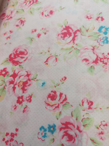 Antique Flower In Pastel by Lecien Cotton Fabric 31421-10 Roses on White