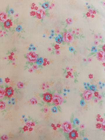 Antique Flower In Pastel by Lecien Cotton Fabric 31422-50 yellow