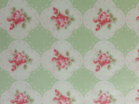 Rosey cotton fabric by Tanya Whelan for Free Spirit PWTW066 green