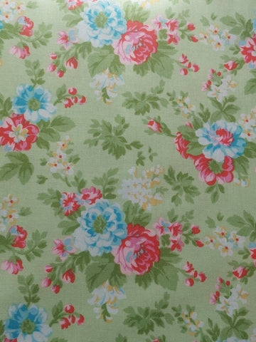 Delilah  cotton fabric by Tanya Whelan for Free Spirit TW34 green