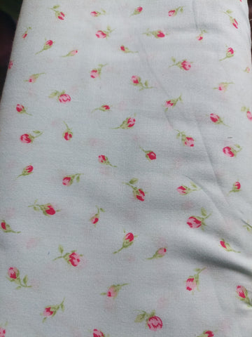Antique Flower In Pastel by Lecien Cotton Fabric 31423-70 Rosebuds on Blue