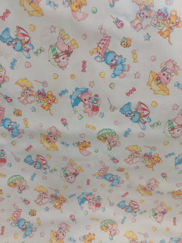 Vintage baby animals on ivory cotton fabric by Cosmo AP05408-1A