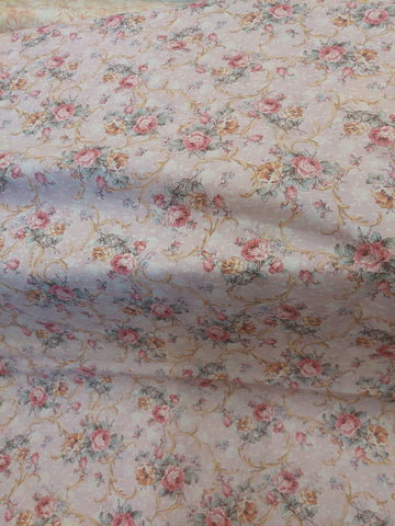 Mary Rose cotton fabric by Quilt Gate MR2030-12B Floral on lilac pink