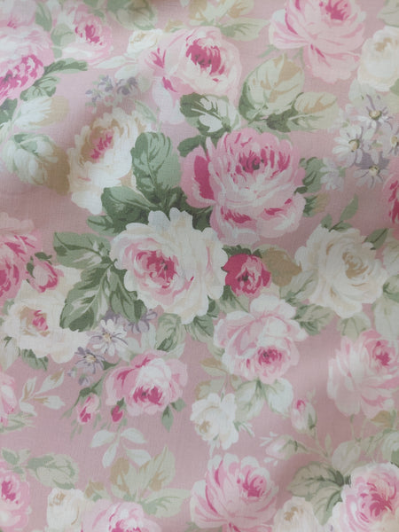 RuRu Bouquet cotton fabric by Quilt Gate Ru2420-11B Pink Roses on Pink