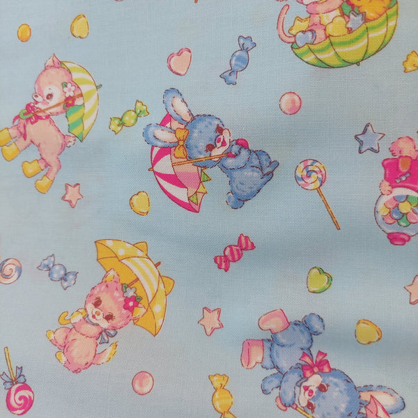 Vintage baby animals on pink cotton fabric by Cosmo AP05408-1C
