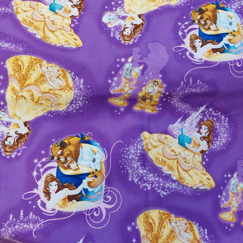 Disney cotton fabric by Springs Creative CP53423 Beauty and the Beast Dark Purple