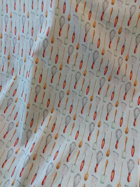 Kitchen Utensils cotton fabric by Springs Creative CP75794 on Blue