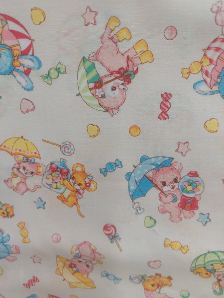 Vintage baby animals on ivory cotton fabric by Cosmo AP05408-1A