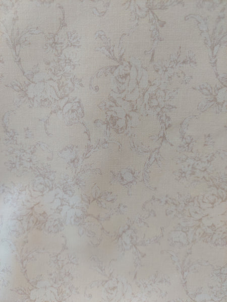 RuRu Bouquet cotton fabric by Quilt Gate Ru2420-15A White Rose Toile on Cream