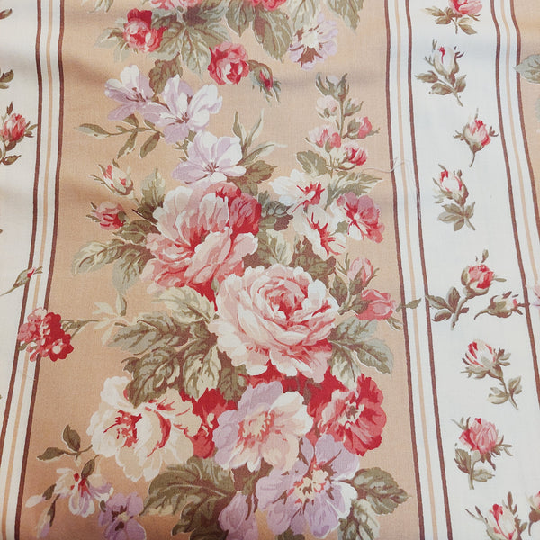 Yuwa cotton fabric RQ256104A Elegant Rose Stripe