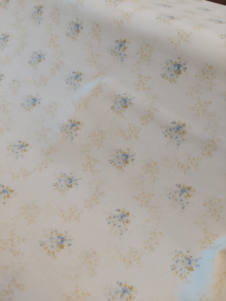 Mary Rose cotton fabric by Quilt Gate MR1040-13C Tiny Blue Roses on Cream