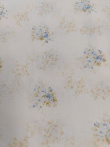 Mary Rose cotton fabric by Quilt Gate MR1040-13C Tiny Blue Roses on Cream