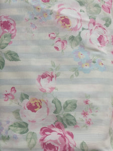 Princess Rose fabric by Lecien 31264-90 pale gray stripe