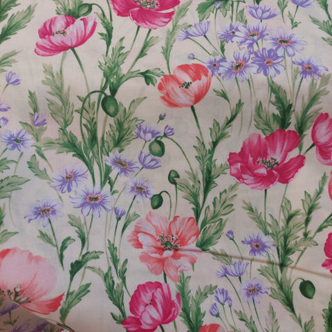 Sundance by Benartex Cotton Fabric 04781-07 Floral on Pale Yellow