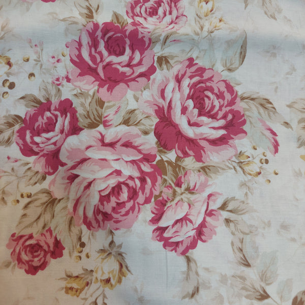 Kilala Elegant Roses KY201205-11B cotton Fabric Pink Rose Bouquets