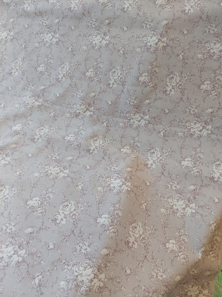 RuRu Bouquet cotton fabric by Quilt Gate Ru2420-15D Gray/Lavender Rose Toile