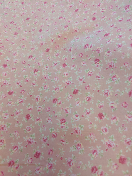 RuRu Bouquet cotton fabric by Quilt Gate Ru2420-14B Small Pink Roses on Pink