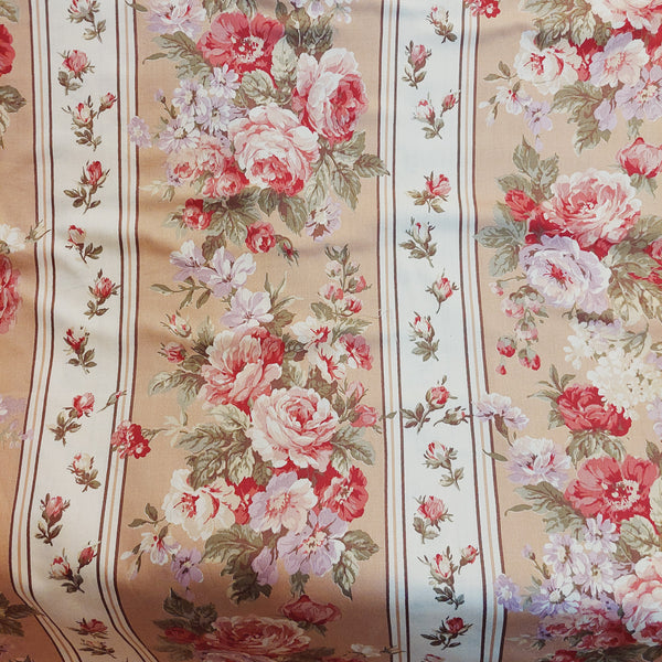 Yuwa cotton fabric RQ256104A Elegant Rose Stripe