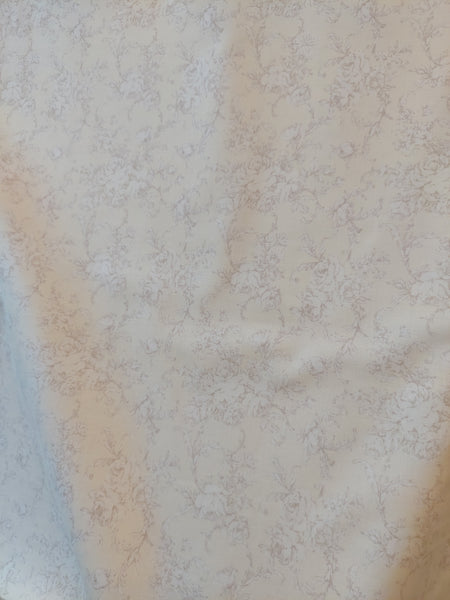 RuRu Bouquet cotton fabric by Quilt Gate Ru2420-15A White Rose Toile on Cream