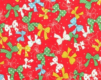 Yuwa cotton fabric  Bows on Red 139145D