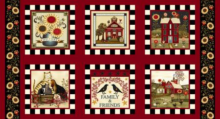 Count Your Blessings cotton fabric by Henry Glass   2346-88 Novelty Blocks  Panel