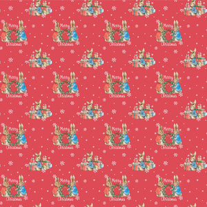 Peter Rabbit Christmas Traditions by The Craft Cotton Company 2802C-01 Rabbits on Red