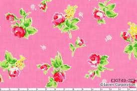 Flower Sugar cotton fabric by Lecien 30749-20 Roses on Pink
