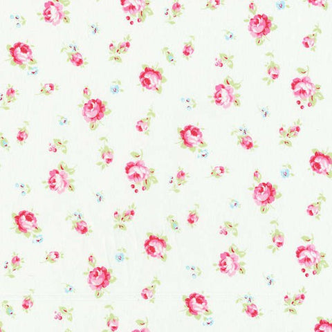 Flower Sugar cotton fabric by Lecien 30843-10 Roses on White