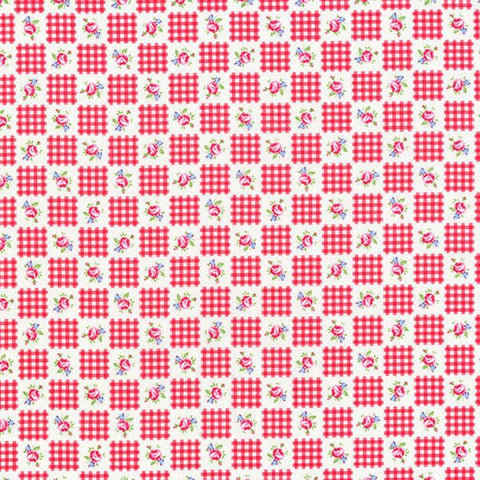 Flower Sugar cotton fabric by Lecien 30844-30 Squares in Red