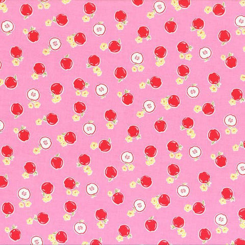 Flower Sugar cotton fabric by Lecien 30970-20 Apples on Pink