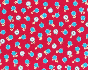 Flower Sugar cotton fabric by Lecien 30970-30 Apples on Red
