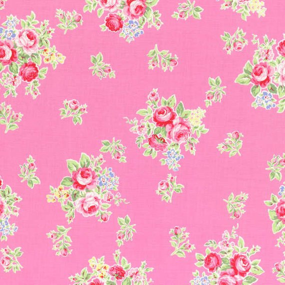 Flower Sugar cotton fabric by Lecien 31027-20 Small Roses on Pink
