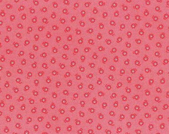 Flower Sugar cotton fabric by Lecien 31132-30 Floral on red