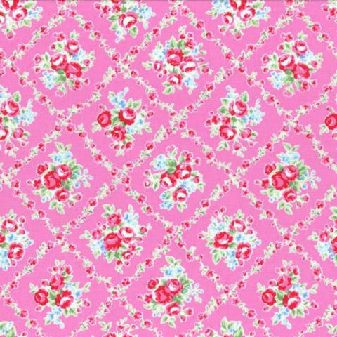 Flower Sugar cotton fabric by Lecien 31269-20 Pink Floral