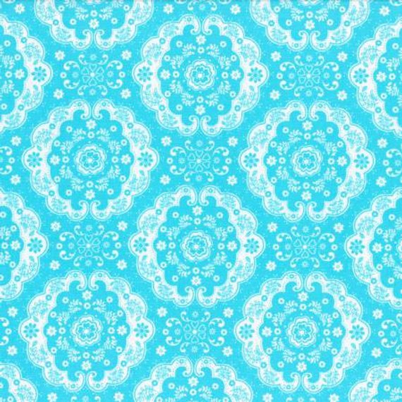 Flower Sugar cotton fabric by Lecien 31272-70 Blue Lace