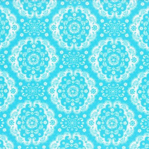 Flower Sugar cotton fabric by Lecien 31272-70 Blue Lace