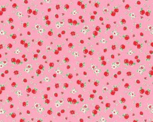 30's Child Smile  cotton retro fabric by Lecien 31282-20 Berries on Pink