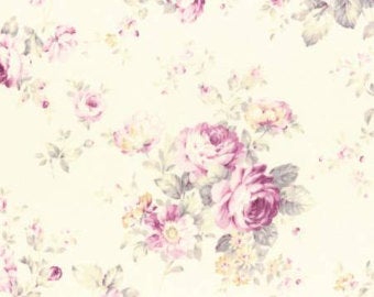 Durham Quilt Collection cotton fabric by Lecien 31336-110 Purple Roses on Ivory