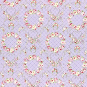 Wreaths of Roses Rococo and Sweet fabric by Lecien 31362-110 Purple