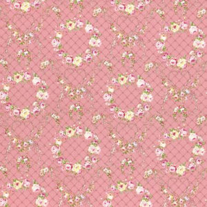 Wreaths of Roses  Rococo & Sweet cotton fabric by Lecien 31362-20 on Pink