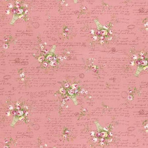 Rococo and Sweet fabric by Lecien 31363-20 Rose Baskets Pink